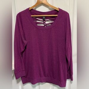 Torrid Women's Long Sleeve Tee Top Sweatshirt Purple Braided Back Plus XL